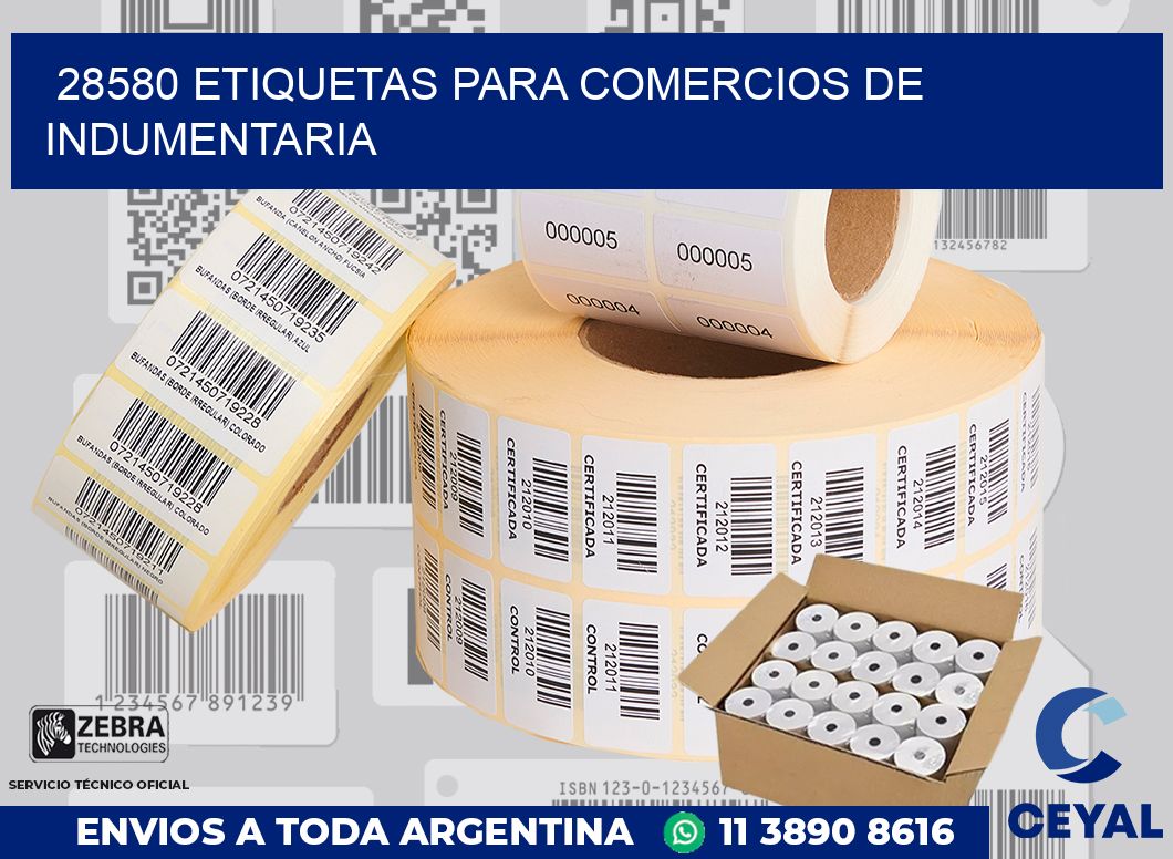 28580 ETIQUETAS PARA COMERCIOS DE INDUMENTARIA