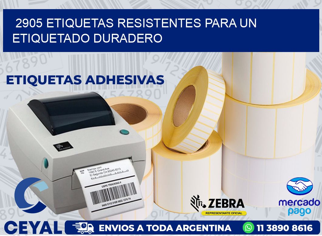 2905 ETIQUETAS RESISTENTES PARA UN ETIQUETADO DURADERO
