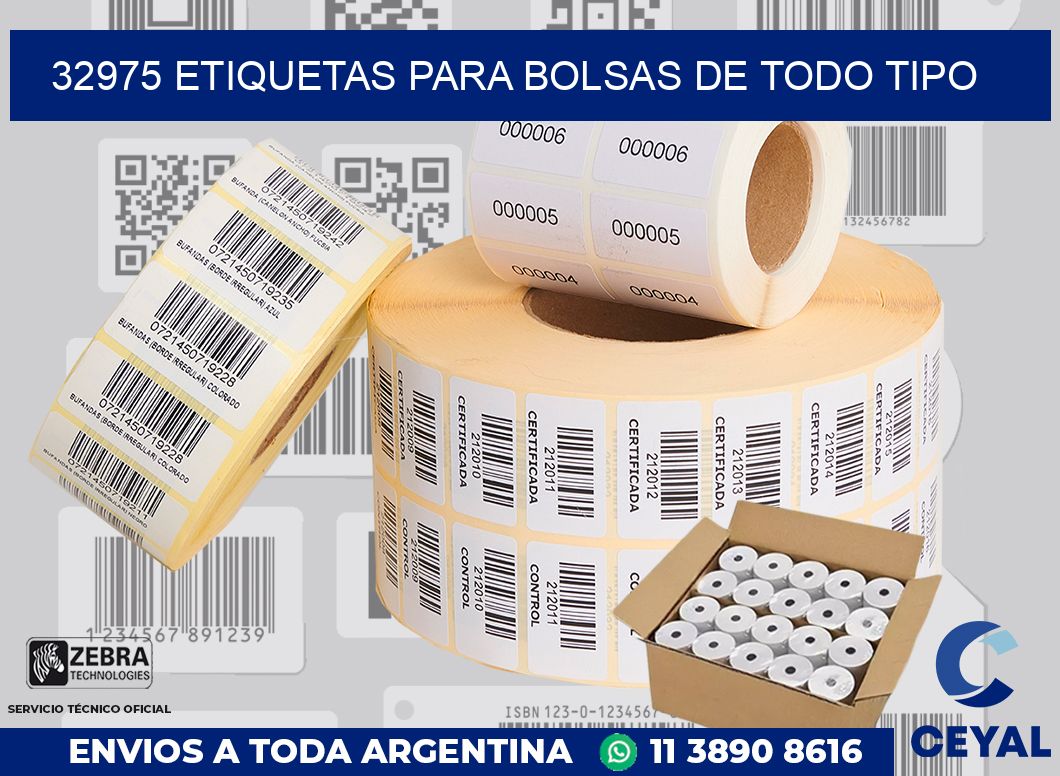 32975 ETIQUETAS PARA BOLSAS DE TODO TIPO