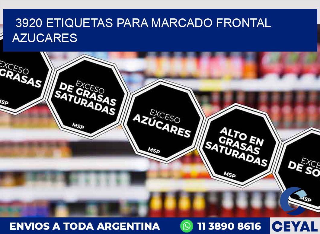 3920 ETIQUETAS PARA MARCADO FRONTAL AZUCARES