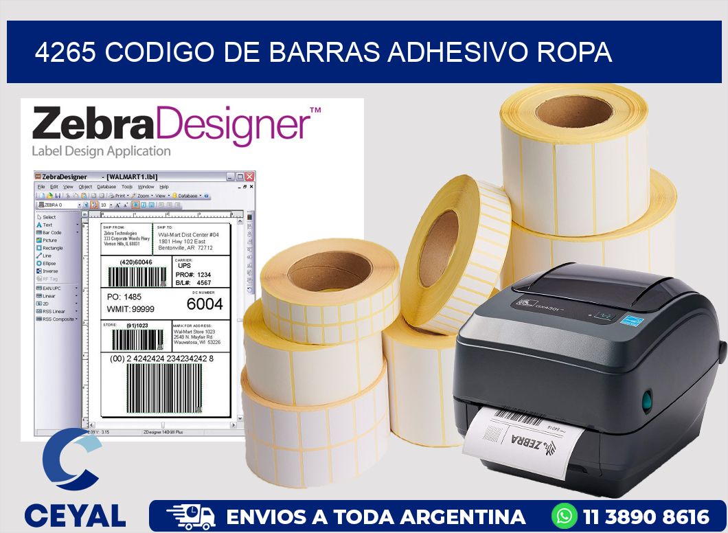 4265 CODIGO DE BARRAS ADHESIVO ROPA