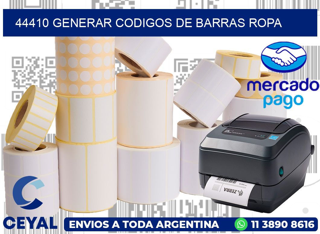 44410 GENERAR CODIGOS DE BARRAS ROPA