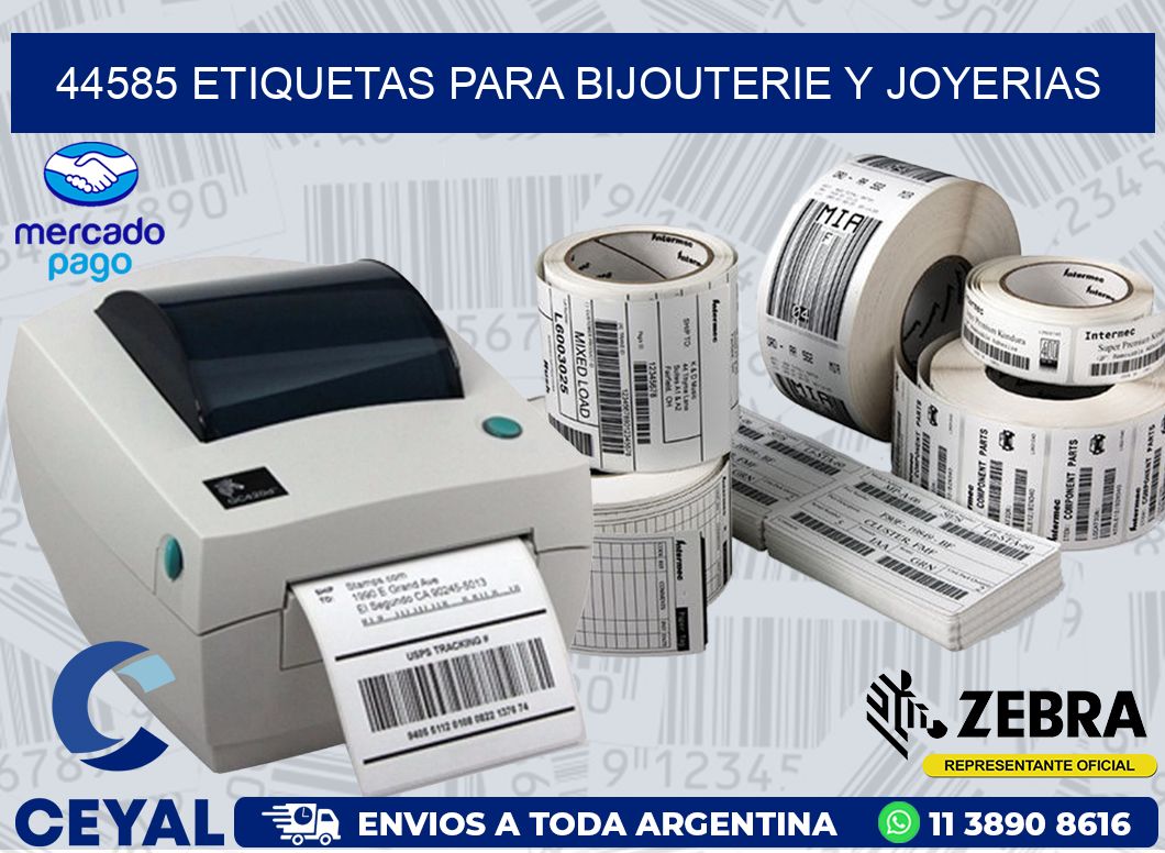 44585 ETIQUETAS PARA BIJOUTERIE Y JOYERIAS