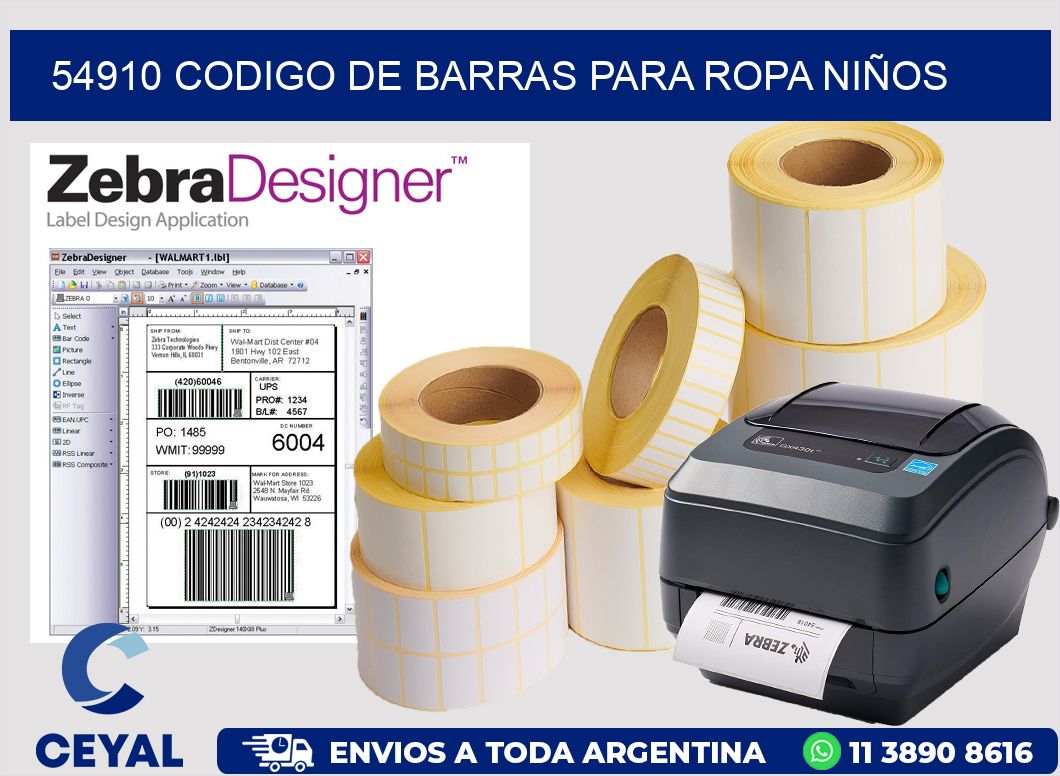 54910 CODIGO DE BARRAS PARA ROPA NIÑOS