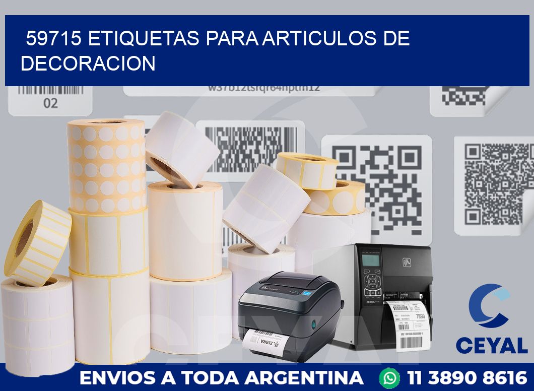 59715 ETIQUETAS PARA ARTICULOS DE DECORACION
