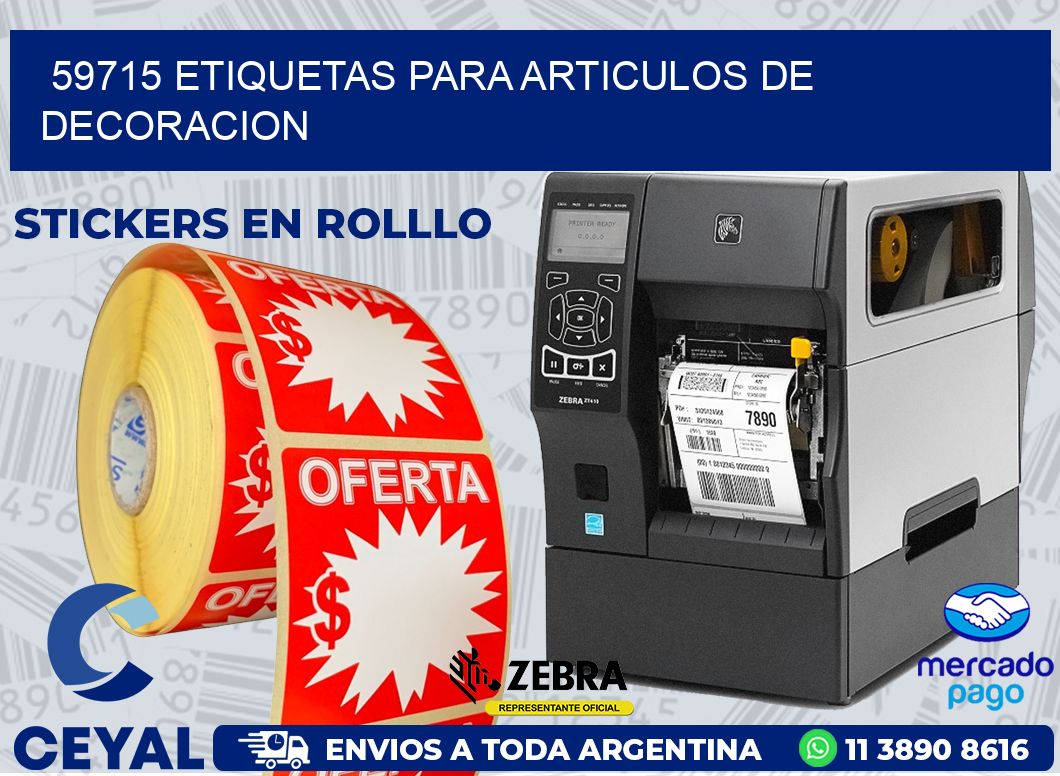 59715 ETIQUETAS PARA ARTICULOS DE DECORACION