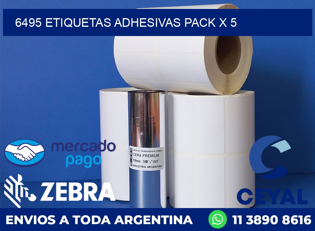 6495 ETIQUETAS ADHESIVAS PACK X 5