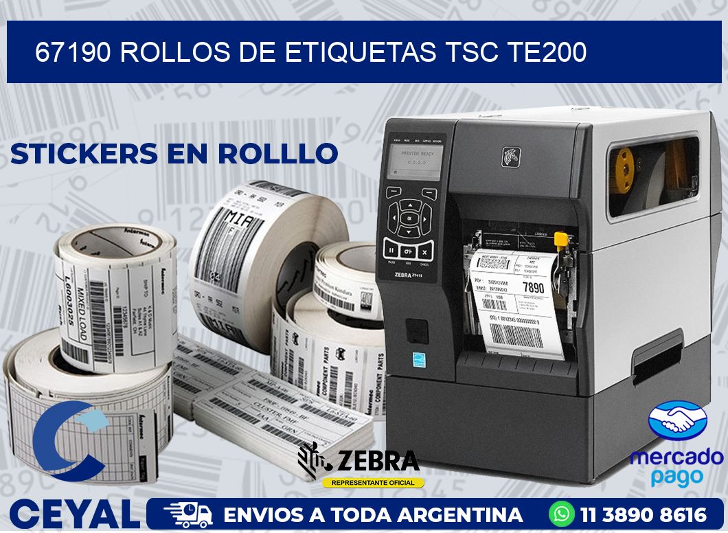 67190 ROLLOS DE ETIQUETAS TSC TE200