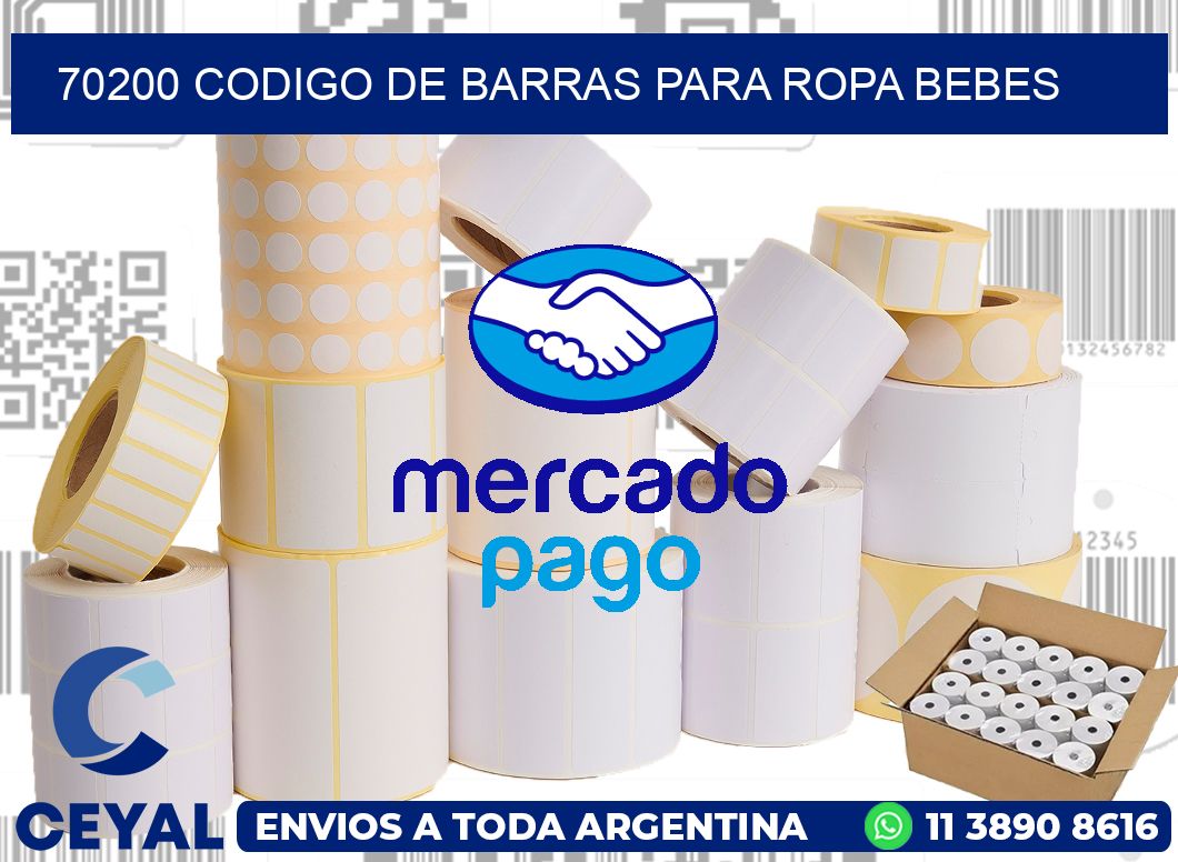 70200 CODIGO DE BARRAS PARA ROPA BEBES