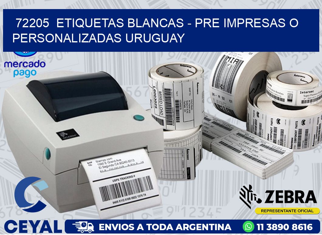 72205  ETIQUETAS BLANCAS – PRE IMPRESAS O PERSONALIZADAS URUGUAY