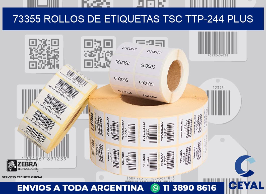73355 ROLLOS DE ETIQUETAS TSC TTP-244 PLUS