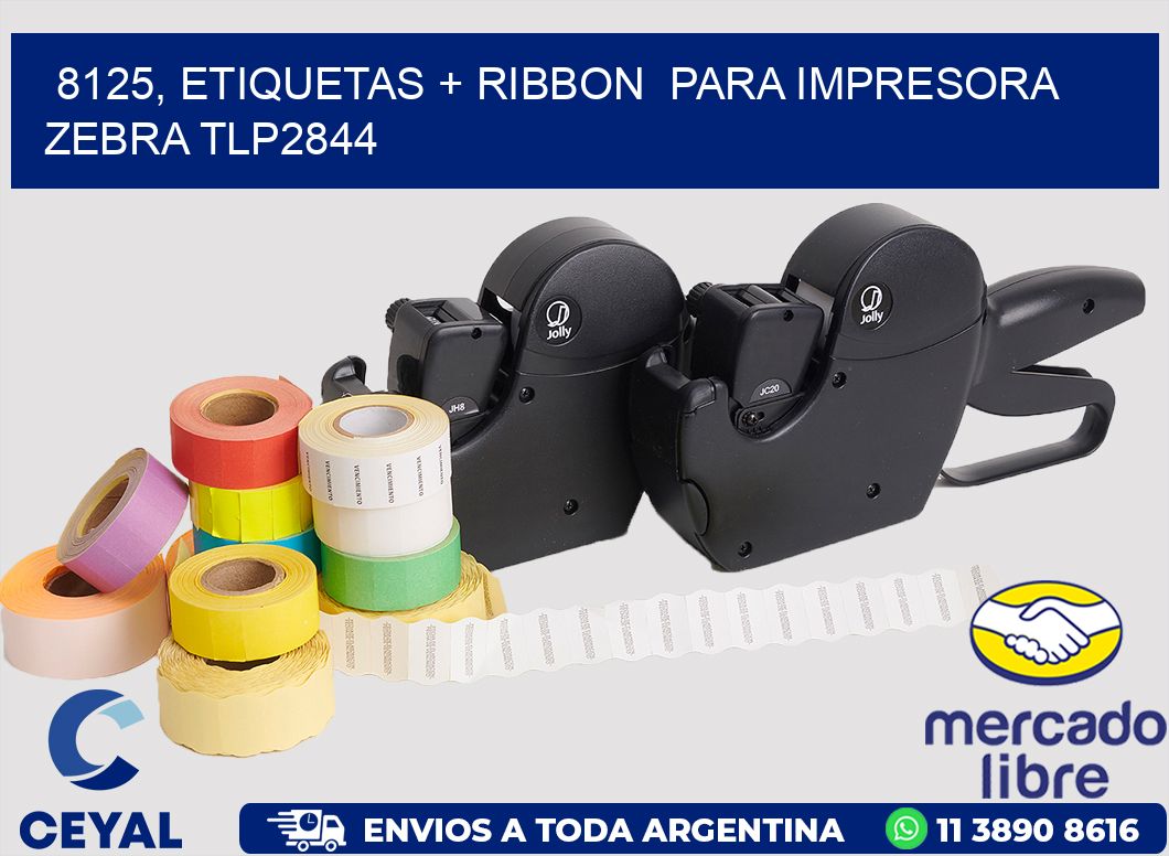 8125, etiquetas + ribbon  para impresora zebra TLP2844