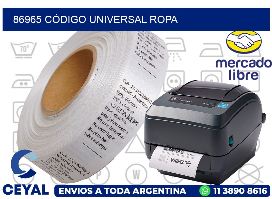 86965 CÓDIGO UNIVERSAL ROPA