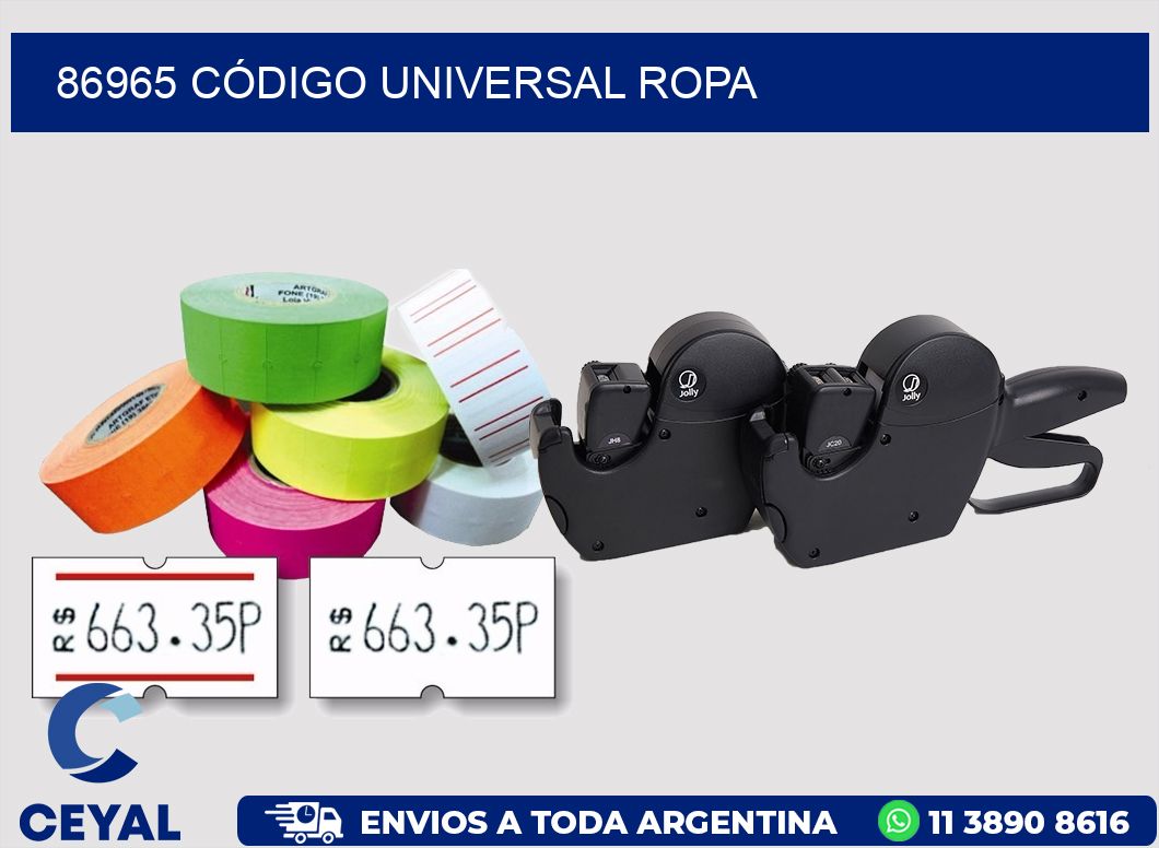 86965 CÓDIGO UNIVERSAL ROPA