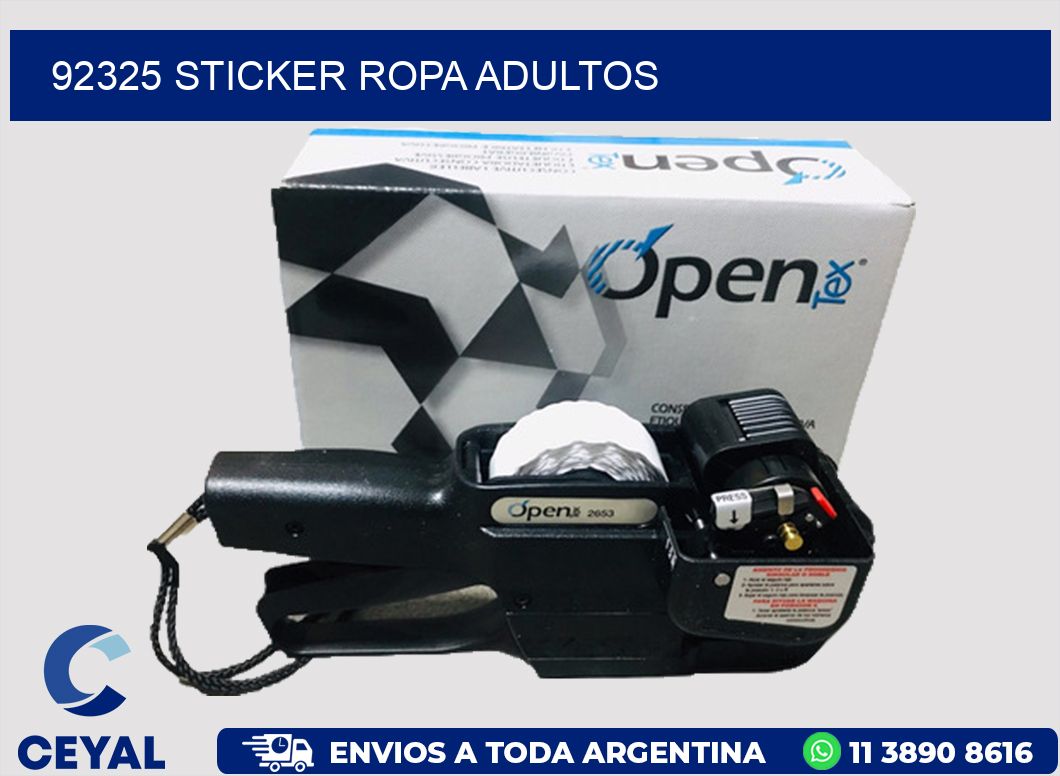 92325 STICKER ROPA ADULTOS