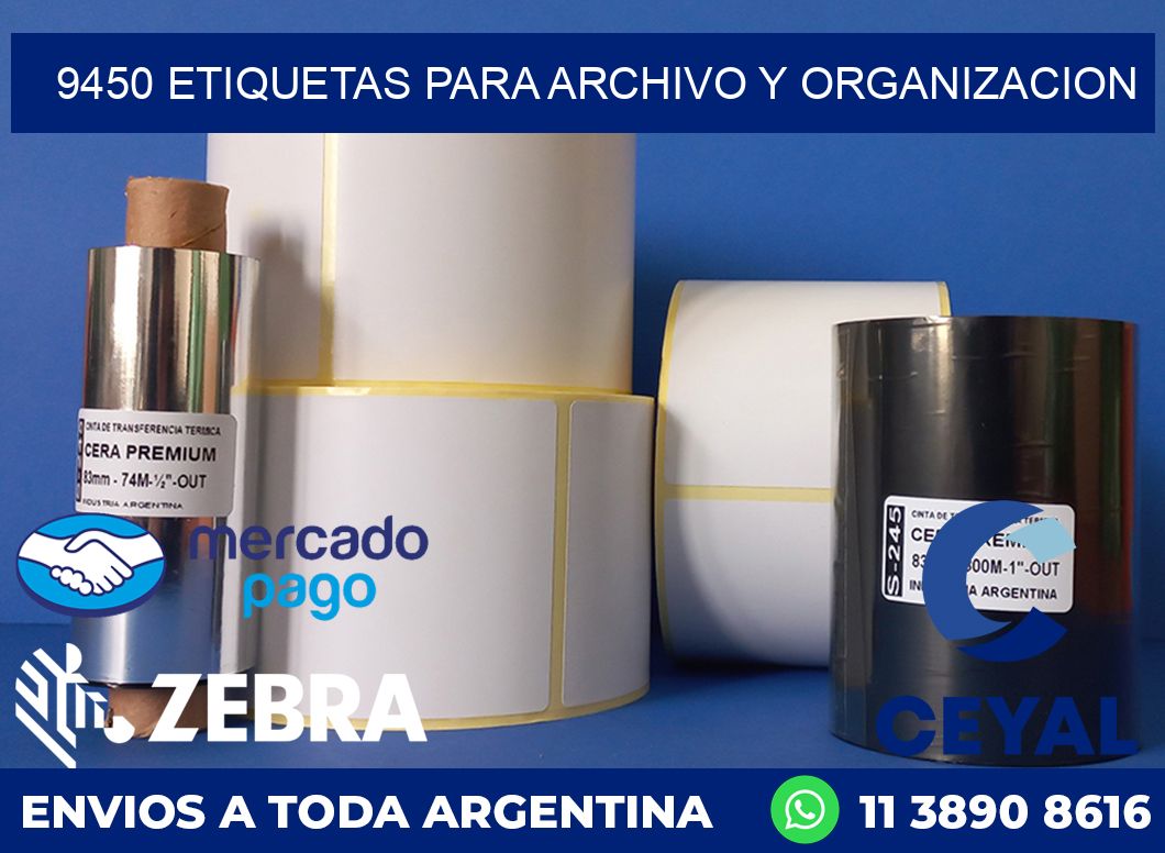 9450 ETIQUETAS PARA ARCHIVO Y ORGANIZACION
