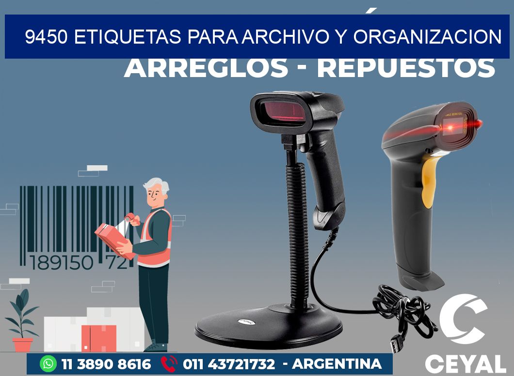 9450 ETIQUETAS PARA ARCHIVO Y ORGANIZACION