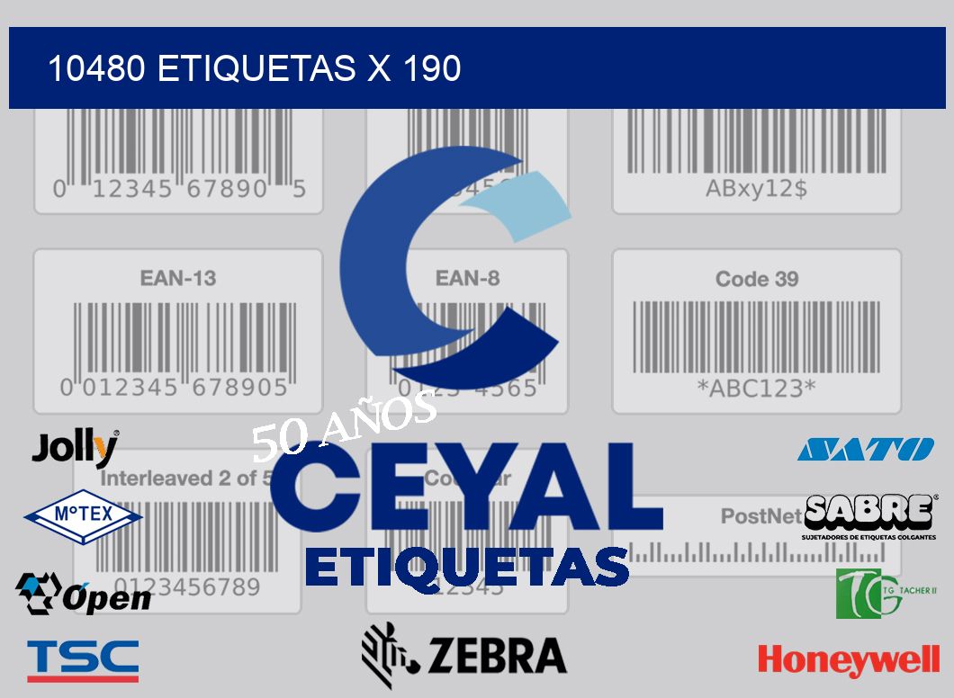 10480 Etiquetas x 190