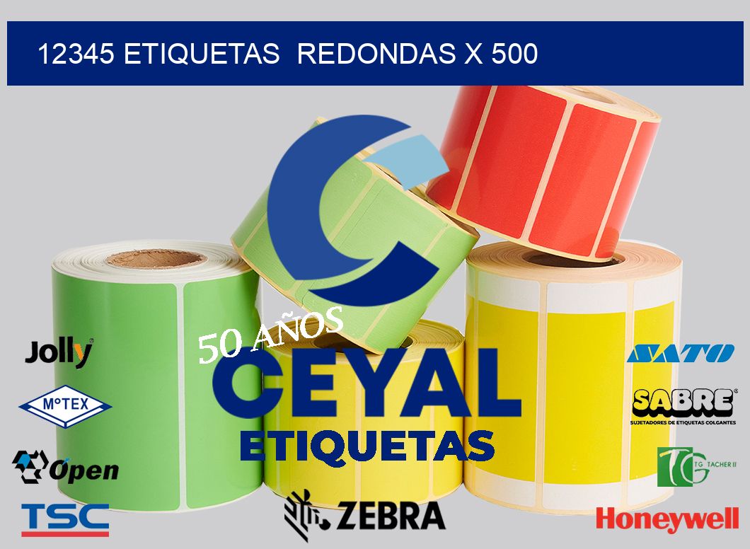 12345 etiquetas  redondas x 500