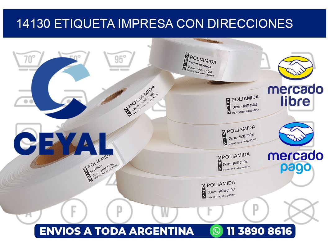 14130 ETIQUETA IMPRESA CON DIRECCIONES