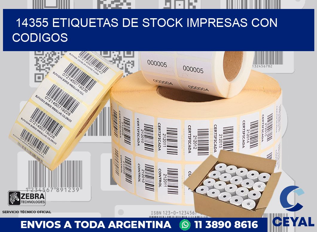 14355 ETIQUETAS DE STOCK IMPRESAS CON CODIGOS