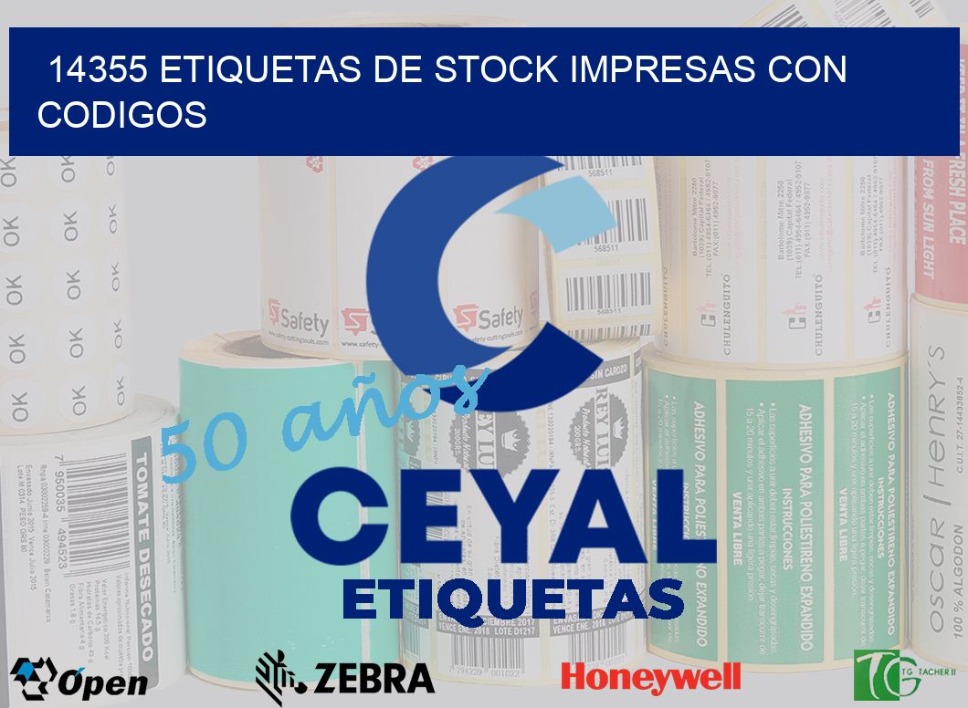 14355 ETIQUETAS DE STOCK IMPRESAS CON CODIGOS