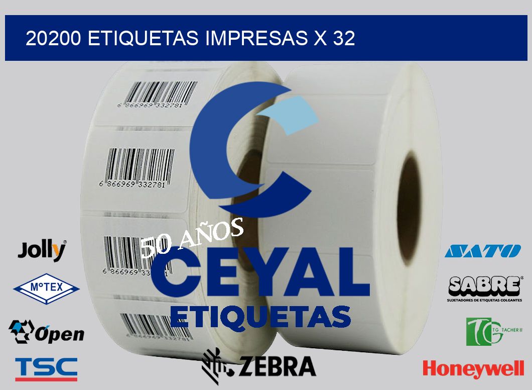 20200 Etiquetas impresas x 32