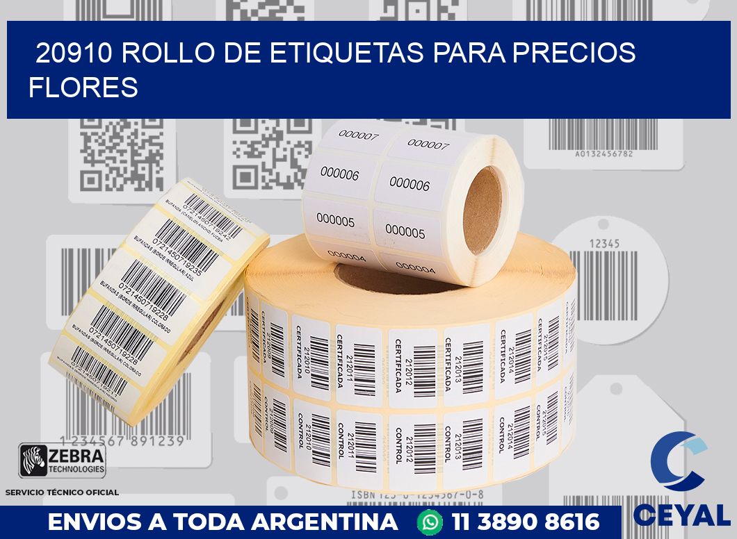 20910 ROLLO DE ETIQUETAS PARA PRECIOS FLORES