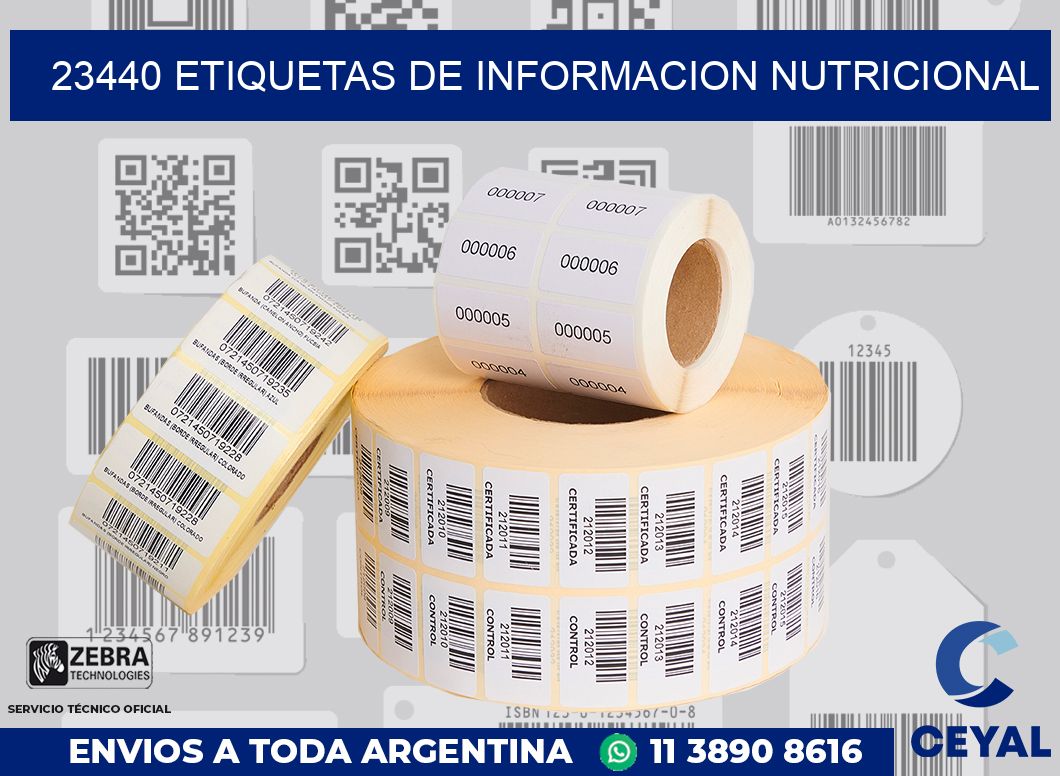 23440 ETIQUETAS DE INFORMACION NUTRICIONAL