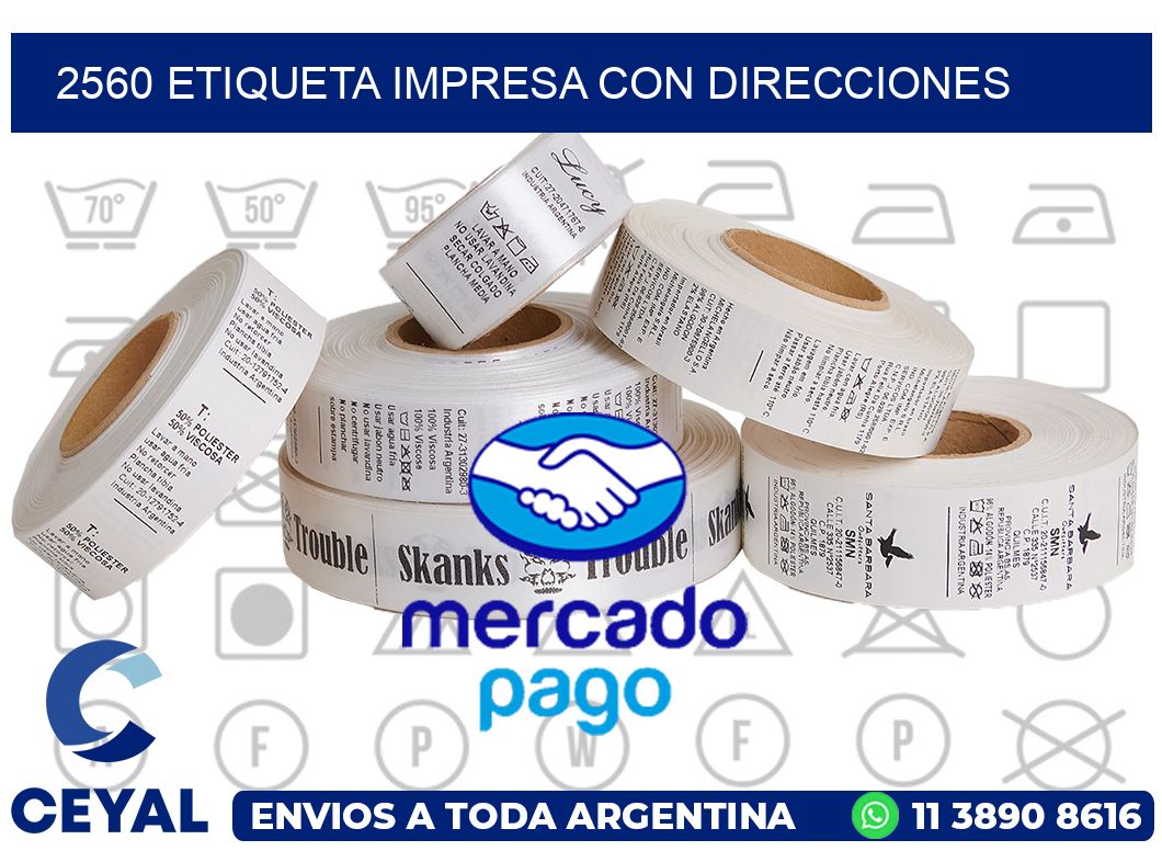 2560 ETIQUETA IMPRESA CON DIRECCIONES