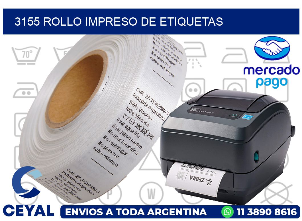 3155 ROLLO IMPRESO DE ETIQUETAS