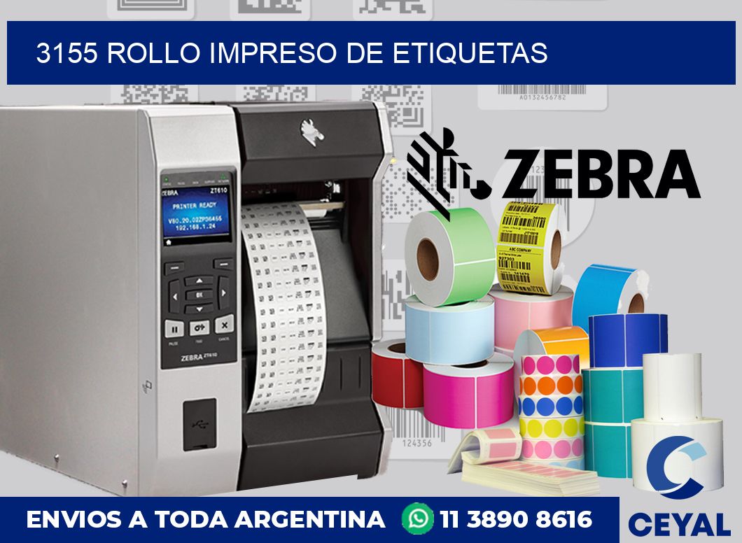 3155 ROLLO IMPRESO DE ETIQUETAS