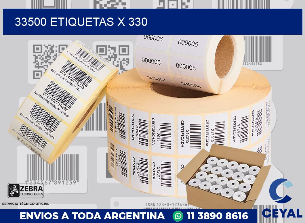 33500 Etiquetas x 330