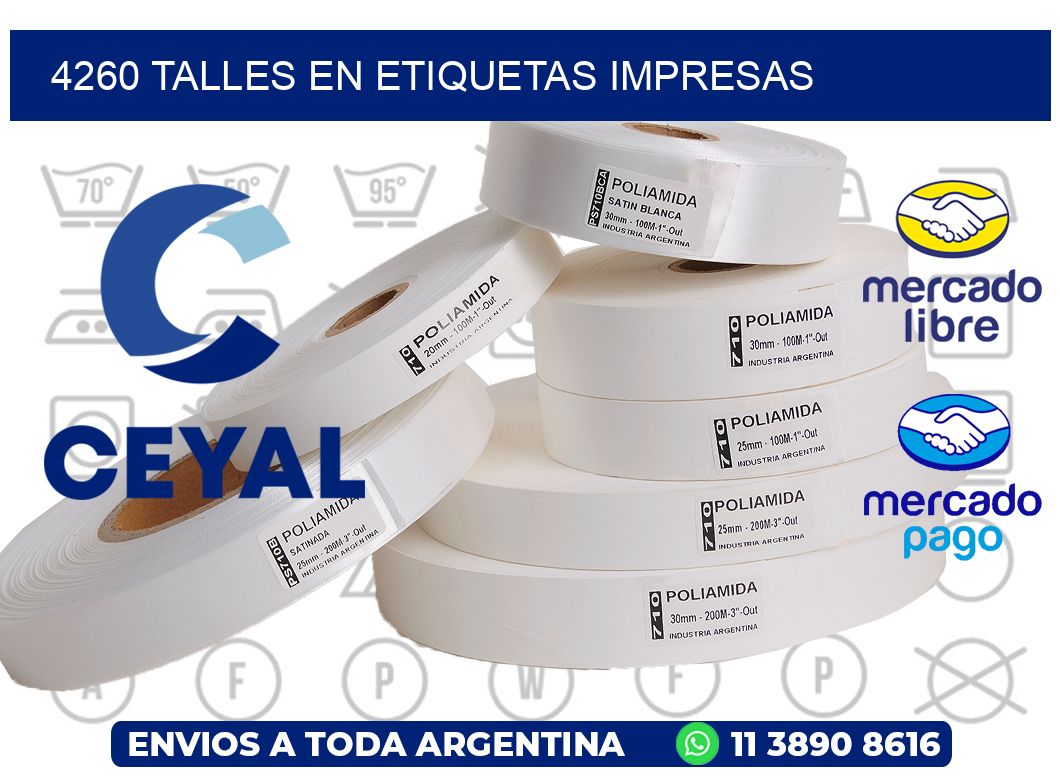 4260 TALLES EN ETIQUETAS IMPRESAS