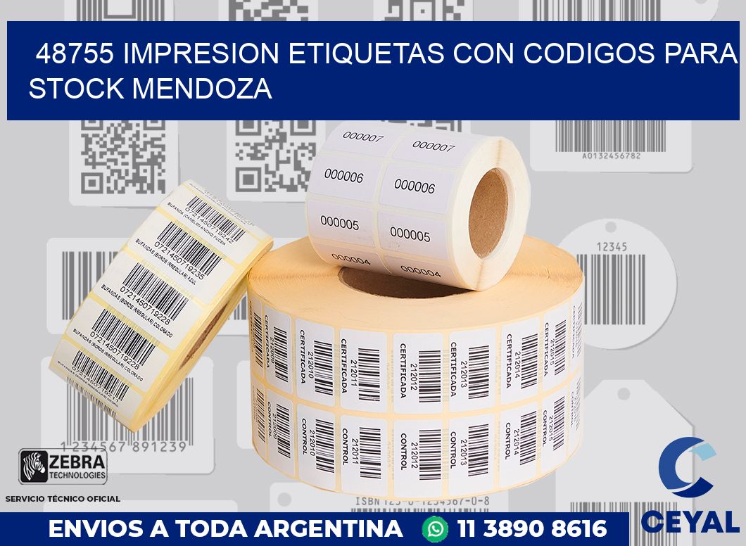 48755 IMPRESION ETIQUETAS CON CODIGOS PARA STOCK MENDOZA