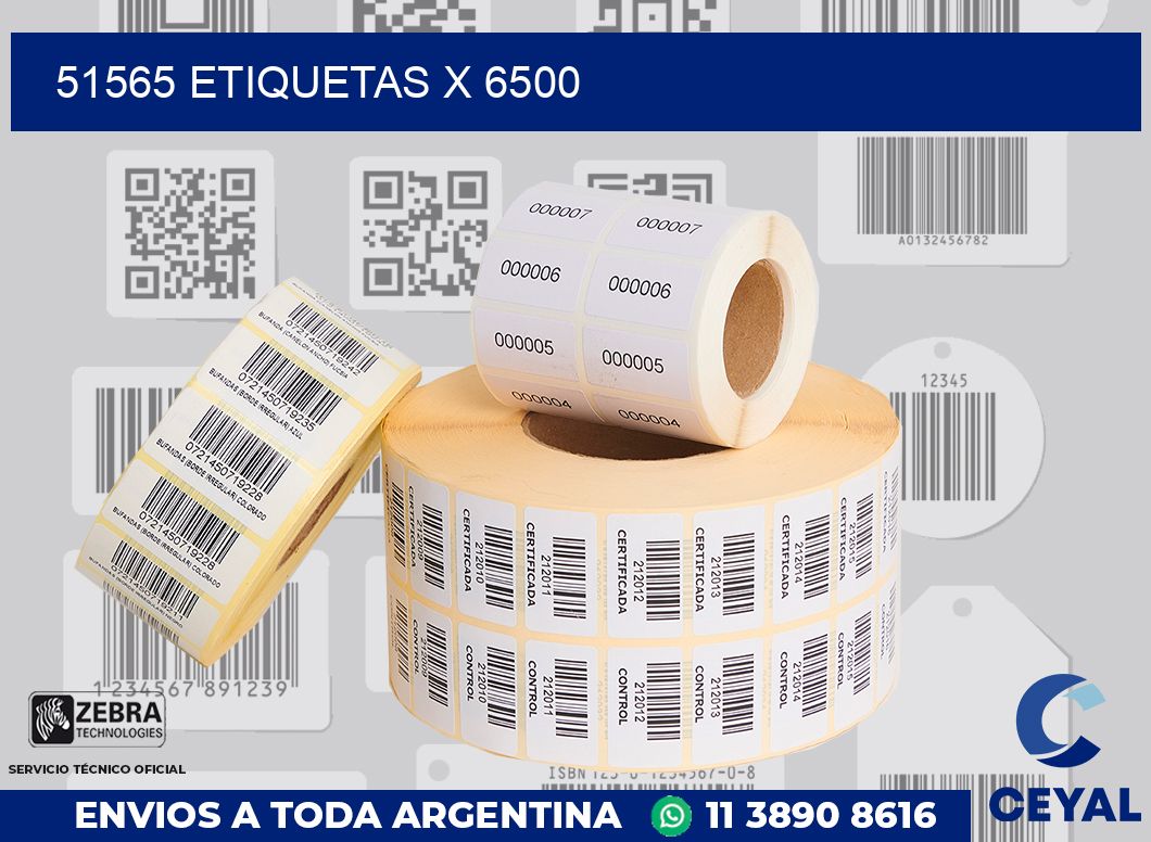 51565 Etiquetas x 6500