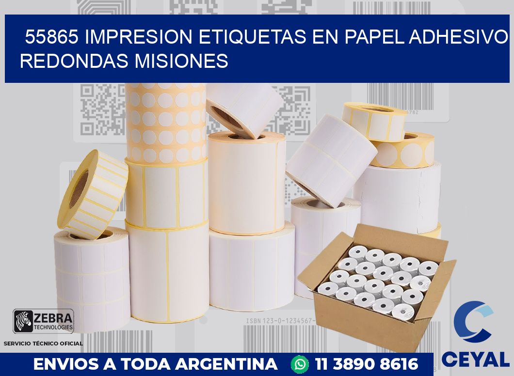 55865 IMPRESION ETIQUETAS EN PAPEL ADHESIVO REDONDAS MISIONES