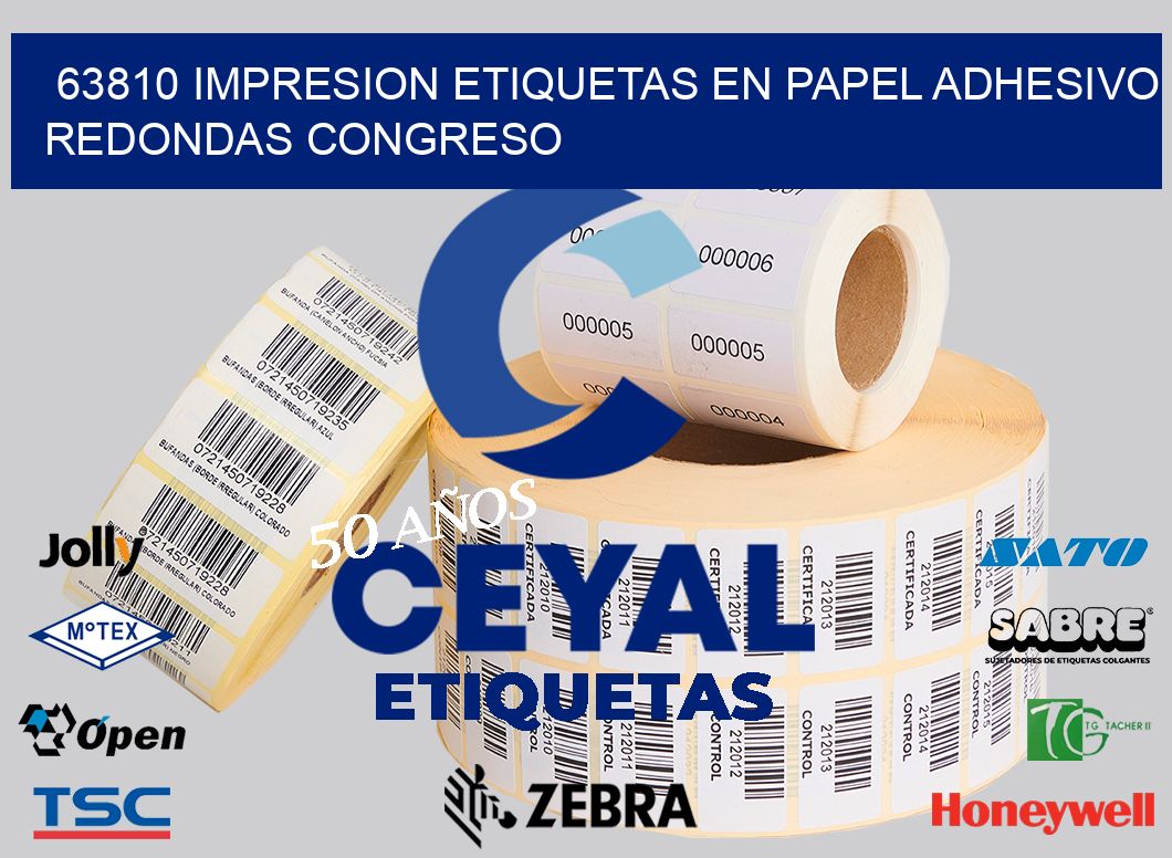 63810 IMPRESION ETIQUETAS EN PAPEL ADHESIVO REDONDAS CONGRESO