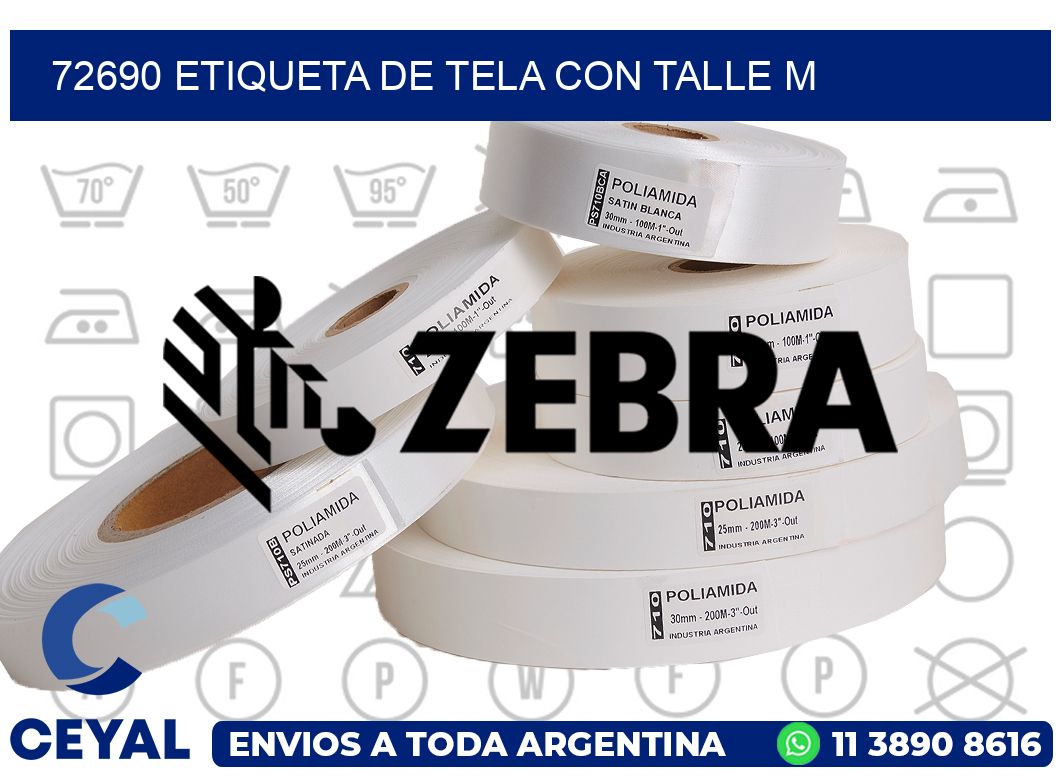 72690 ETIQUETA DE TELA CON TALLE M