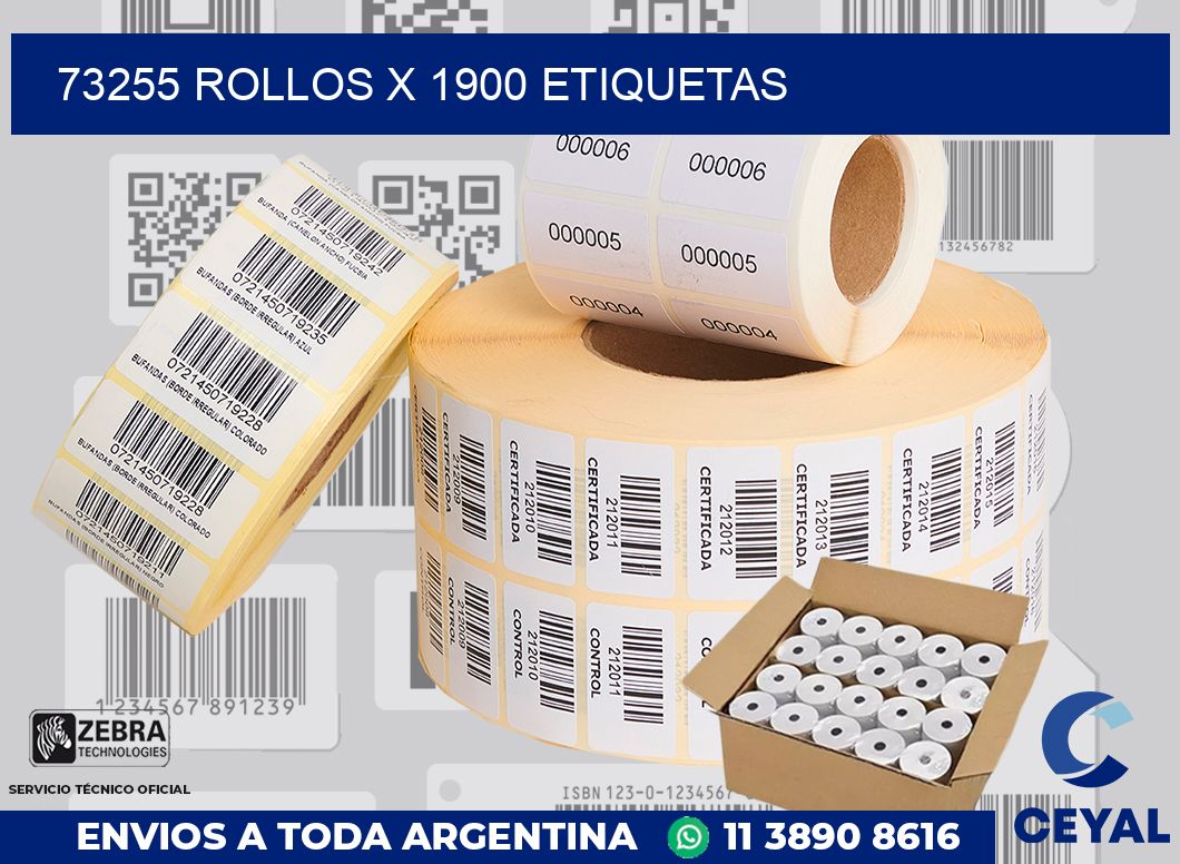 73255 Rollos x 1900 etiquetas