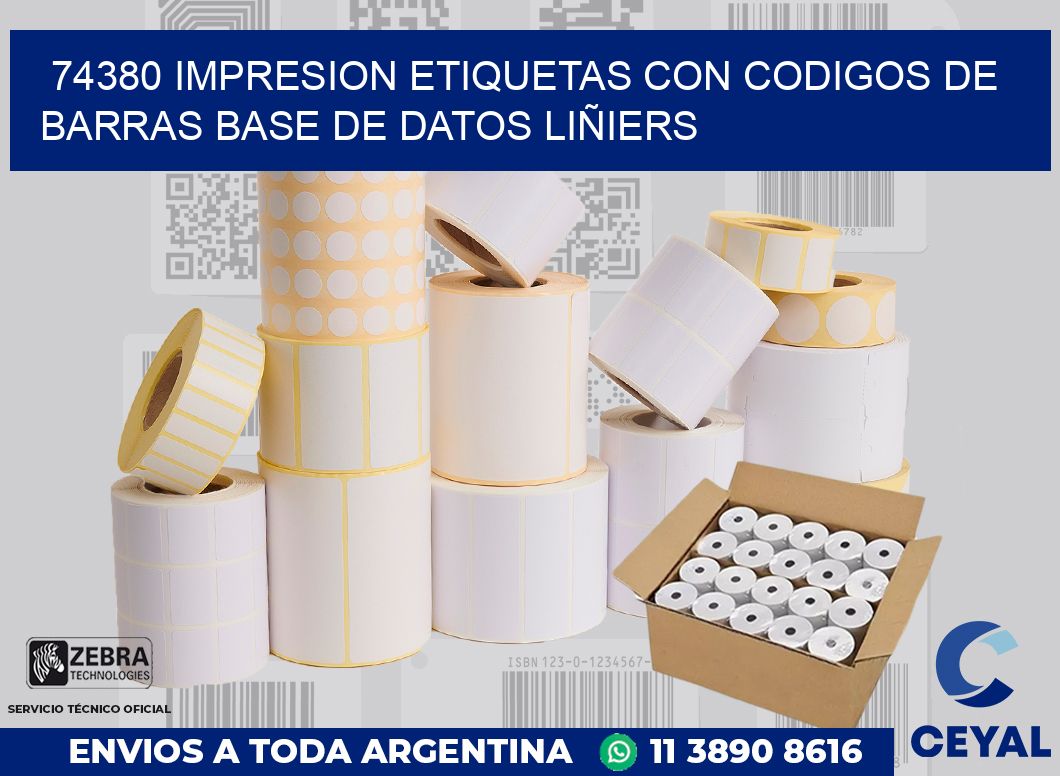 74380 IMPRESION ETIQUETAS CON CODIGOS DE BARRAS BASE DE DATOS LIÑIERS