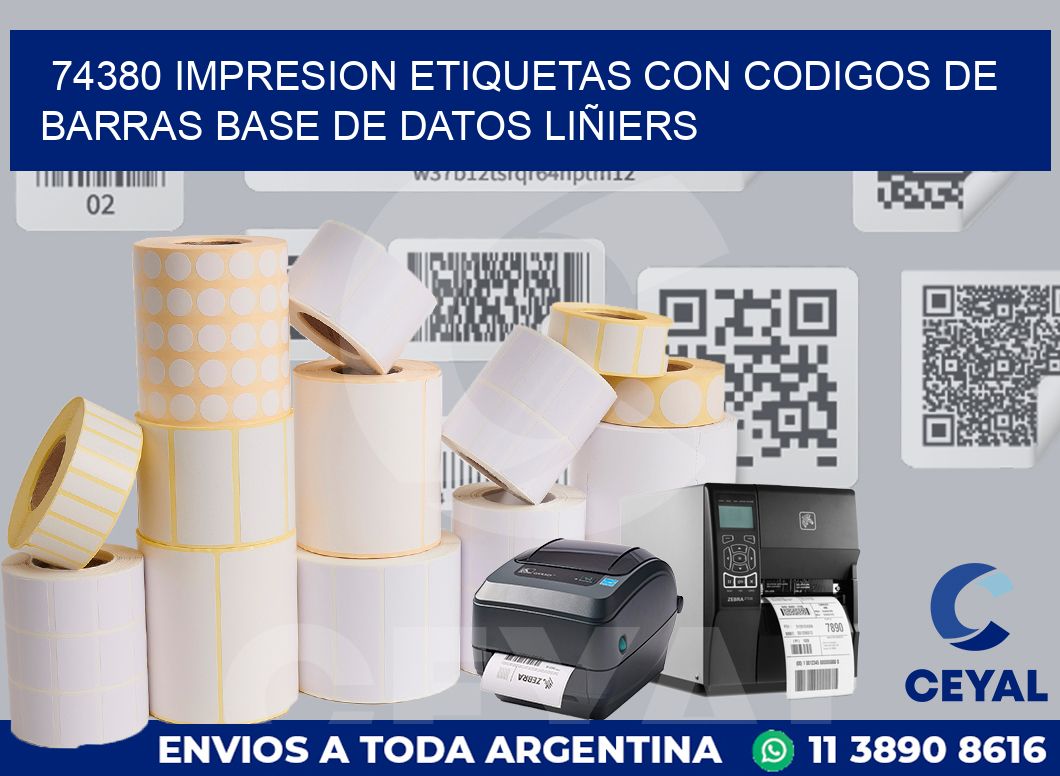 74380 IMPRESION ETIQUETAS CON CODIGOS DE BARRAS BASE DE DATOS LIÑIERS