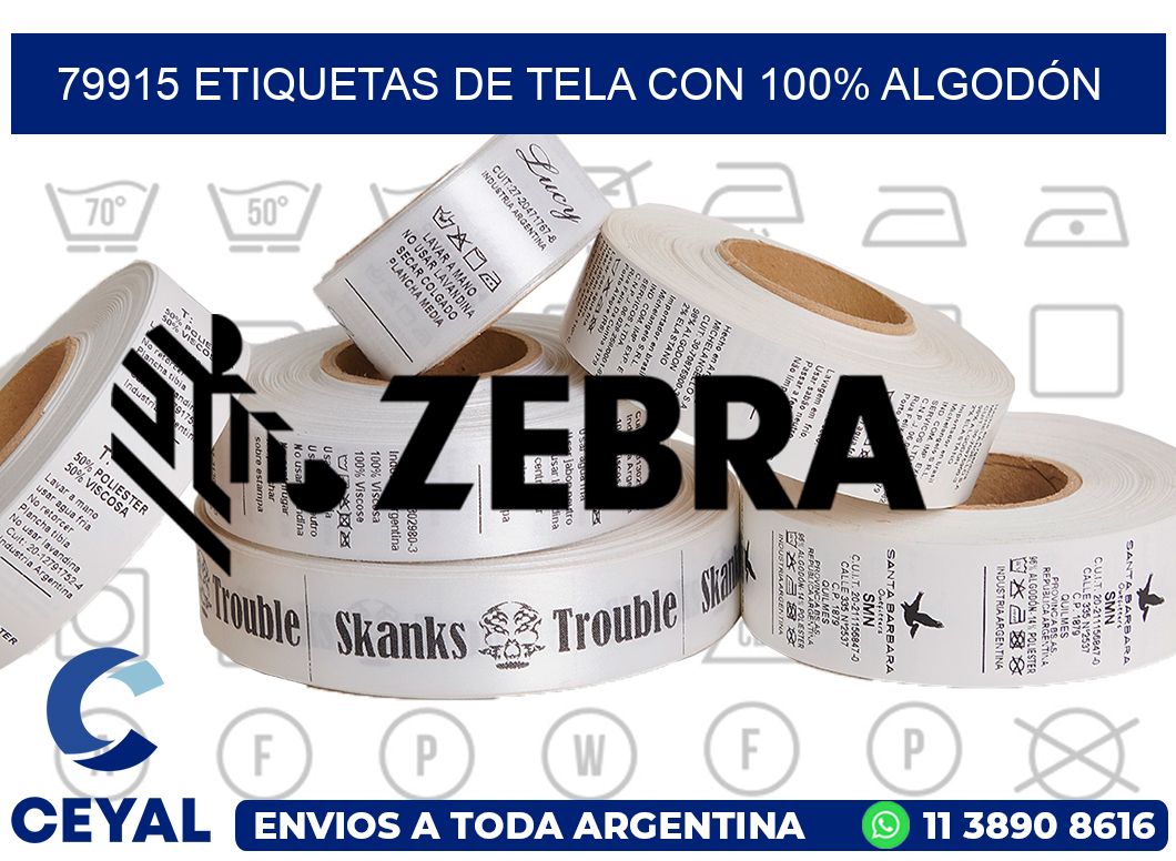 79915 ETIQUETAS DE TELA CON 100% ALGODÓN