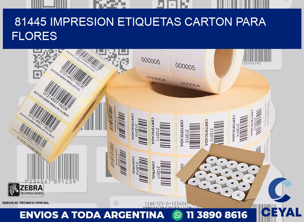 81445 IMPRESION ETIQUETAS CARTON PARA FLORES