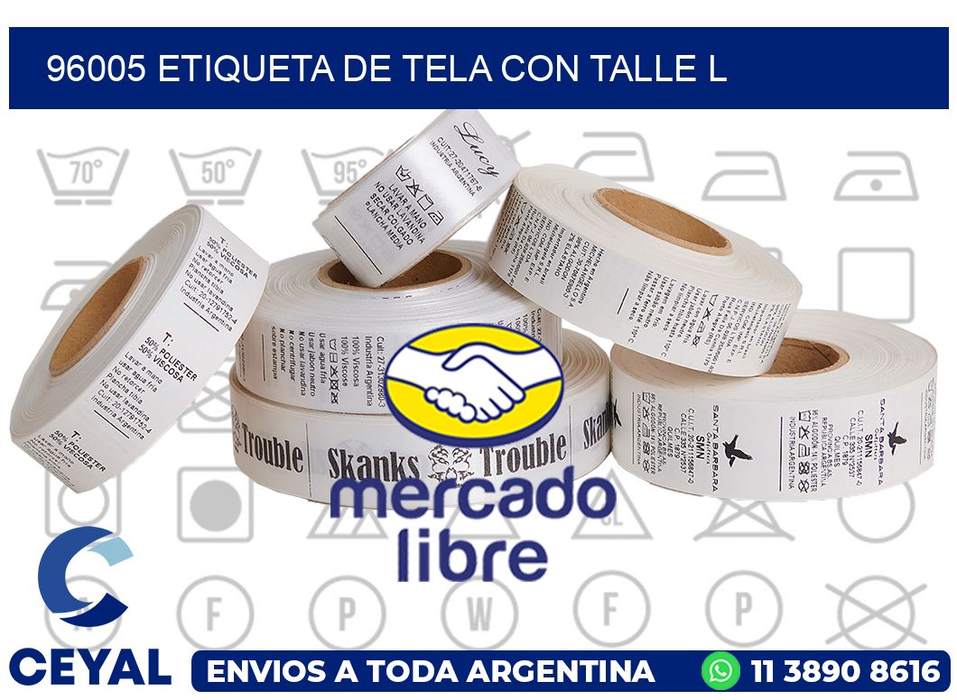 96005 ETIQUETA DE TELA CON TALLE L