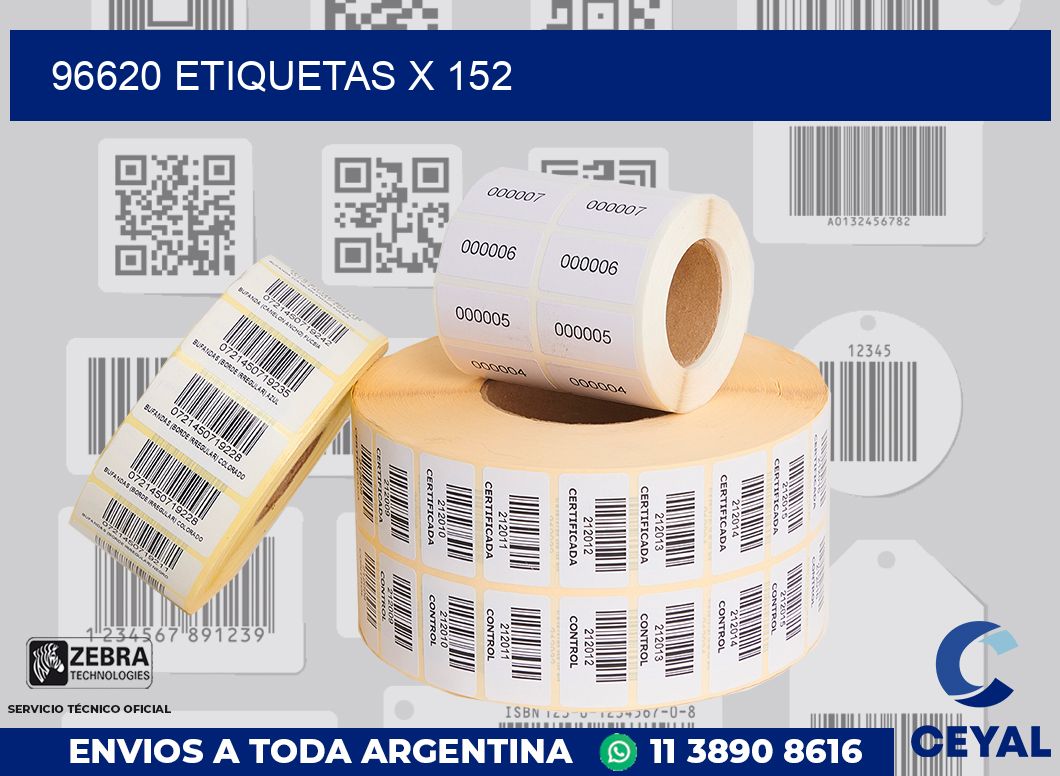 96620 Etiquetas x 152