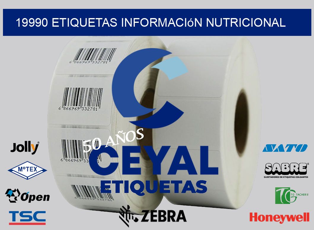 19990 etiquetas Información nutricional