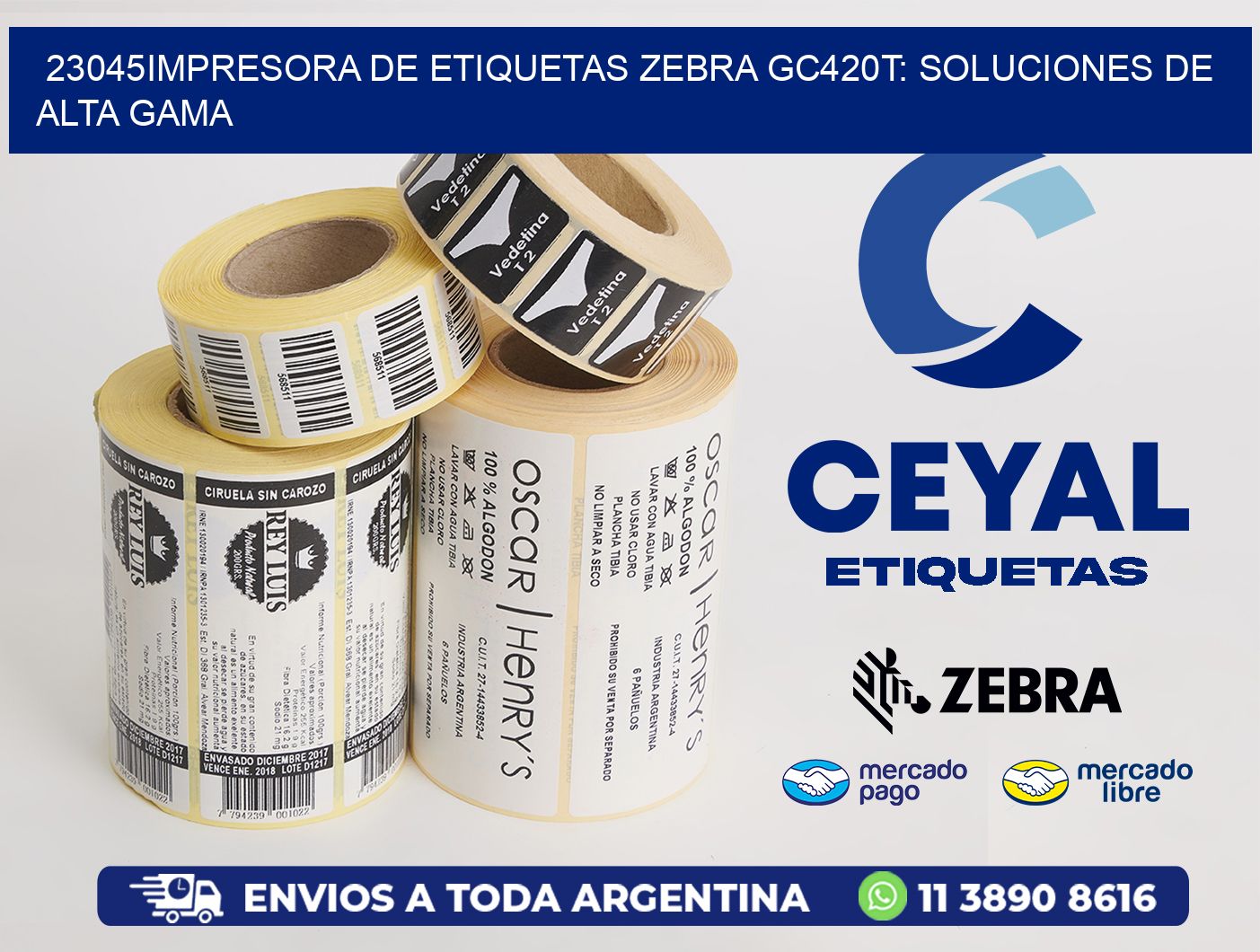 23045Impresora de Etiquetas Zebra GC420T: Soluciones de Alta Gama