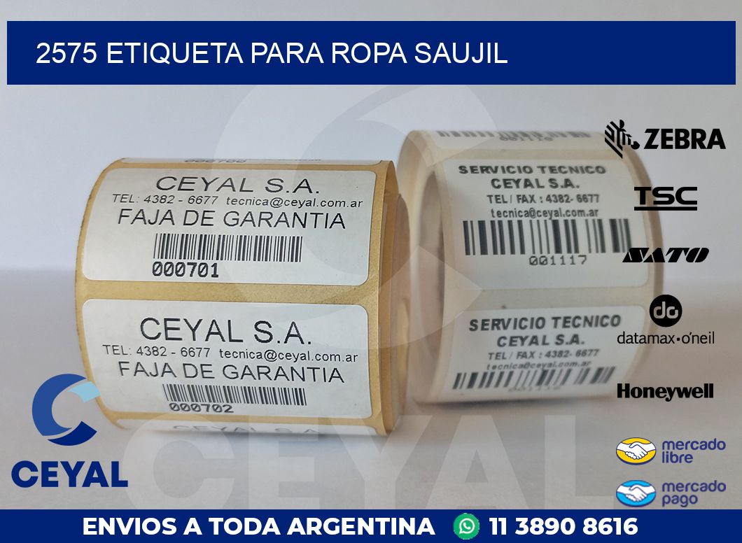 2575 ETIQUETA PARA ROPA SAUJIL