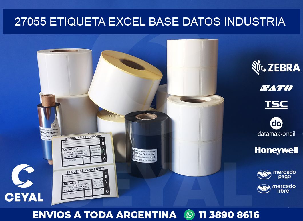 27055 etiqueta excel base datos industria